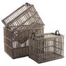 Grey pulut rattan storage baskets