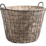 Large metal utility baskets with removable jute