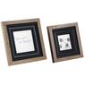 Square glass and wooden photo frames