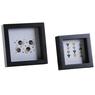 Square photo frames in black wood and glass