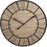 Wooden clock with metal frame