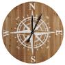 Horloge boussole en bois