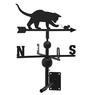 Wrought iron weather vane with cat and mouse design
