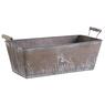 Patinated metal rectangular basket