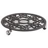 Cast iron pot holder with wheels