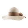 Synthetic straw floppy hat with brown knot