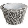 Grey willow and zinc pot cover