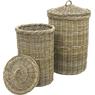 Grey pulut rattan laundry baskets