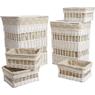 2 willow laundry baskets + 4 willow baskets