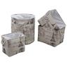 Jute laundry basket and storage baskets with Paris design