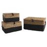 Black stained and natural seagrass suitcase boxes