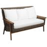 Antique grey pulut rattan and teak couch