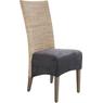 Rattan and teak dining chair