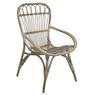 Grey vintage rattan armchair