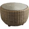 Grey pulut rattan table with glass top