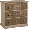 Pinewood chest with 9 drawers