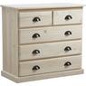 Raw wood chest with 5 drawers
