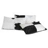 Rectangular black and white cow skin cushion