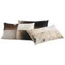 Rectangular brown and white cow skin cushion