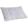 Grey rectangular cushion with heart design