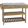 Console en bois vieilli et zinc