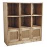 Waxed spruce wood cabinet 6 boxes 3 doors