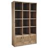 Waxed spruce wood cabinet 12 boxes 3 doors