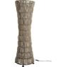 Rattan and metal floor lamp