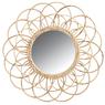 Rattan flower mirror