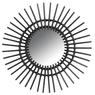 Round black rattan mirror