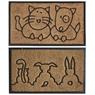 Latex and coir door mat Cat and Dog