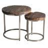 Steel and solid wood nested tables