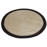 Round jute floor mat with black edge