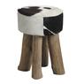 Round cow skin stool