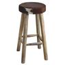 Cow skin and wood bar stool