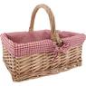 Stained half willow basket with handle