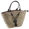Natural rush bag with wooden brown decor