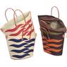 Raffia matting shopping bag