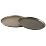Round metal tray set in antic gold color