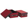 Red and black imitation suede boxes