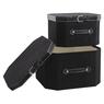 Black cardboard and simili leather boxes