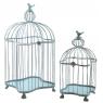 Cages en métal bleu antique