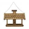 Pine wood birds feeder with silo