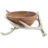 Mango wood basket with aluminium deer antlers