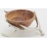 Mango wood basket with aluminium deer antlers