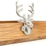 Corbeille carrée en bois recylclé avec cerfs en aluminium