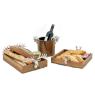 Corbeille carrée en bois recylclé avec cerfs en aluminium
