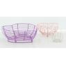 Heart-shaped pink colored metal basket
