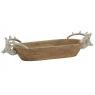 Mango wood basket with deers 