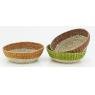 Baskets in natural and stained rush